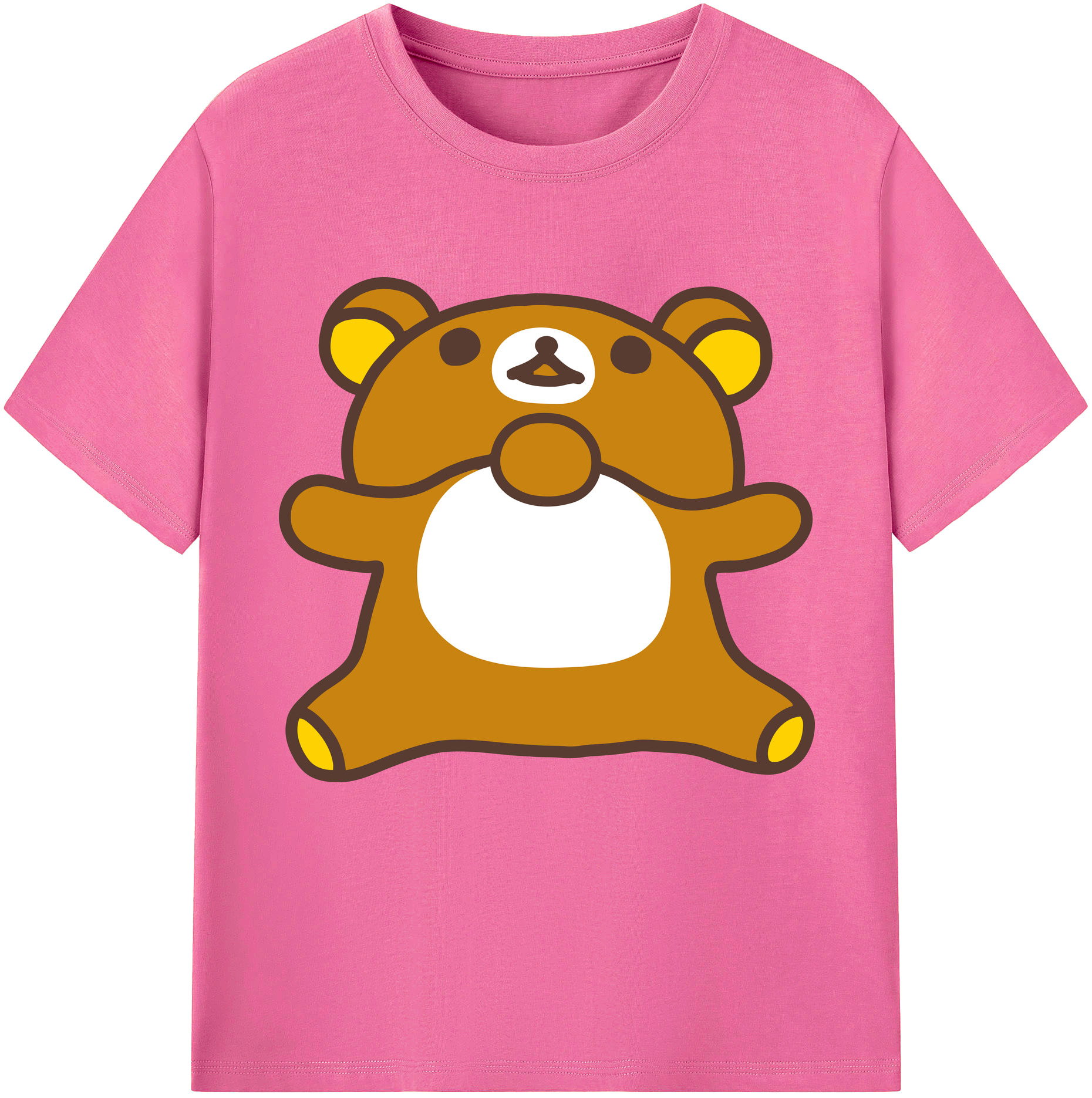 （画像用） リラックマ リラックマ キイロイトリ Rilakkuma Korilakkuma Kiiroitori レディースカジュアルプリントTシャツ（綿100％）